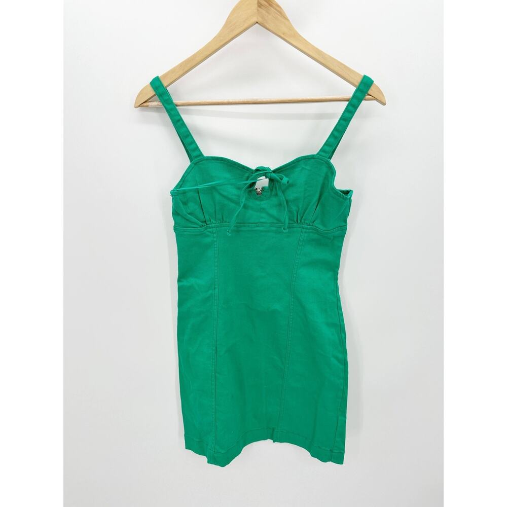 Gianni Bini Womens Kelly Green Denim Dress Size S Mini Summer Bodycon - Picture 7 of 7
